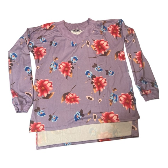 MISSLOOK top long sleeve lavender with floral pattern size 2XL - Picture 7 of 9